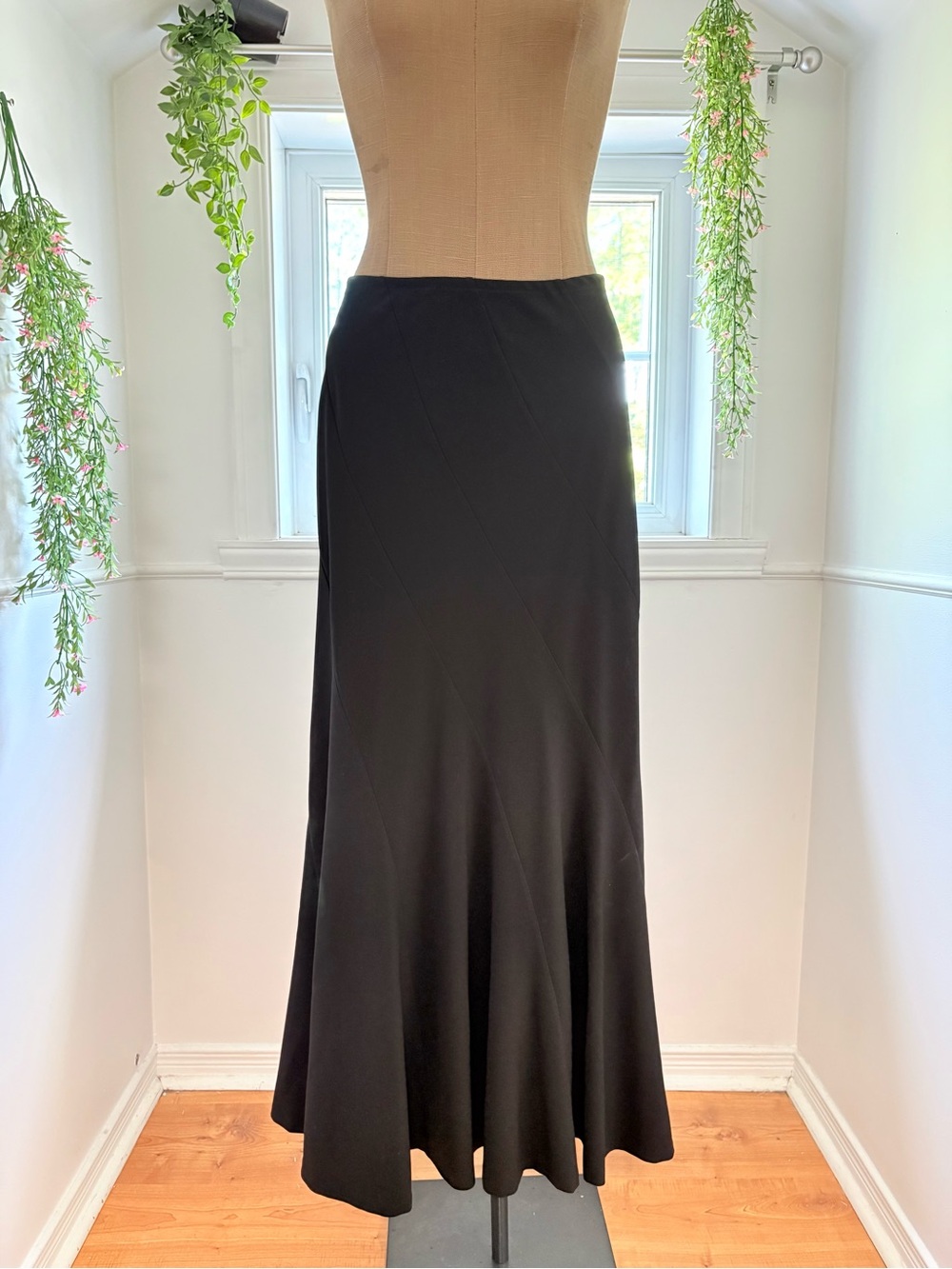 Margaret M Black Maxi Flared Skirt